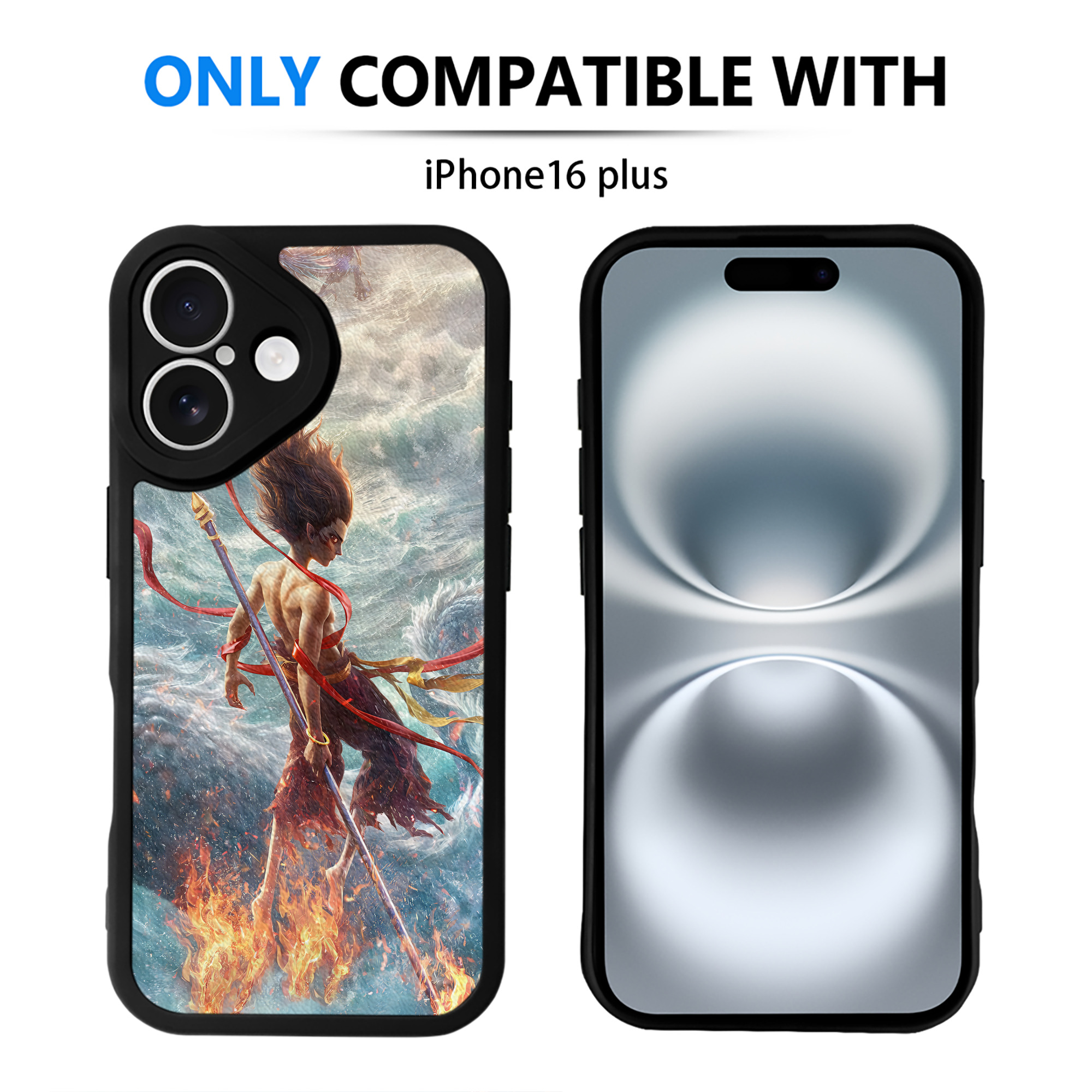（画像用） Ne Zha 2 ナタ 魔童の大暴れ 【iPhone 16シリーズ対応】シリコンスマホケース（レザー調） 材質：シリコン